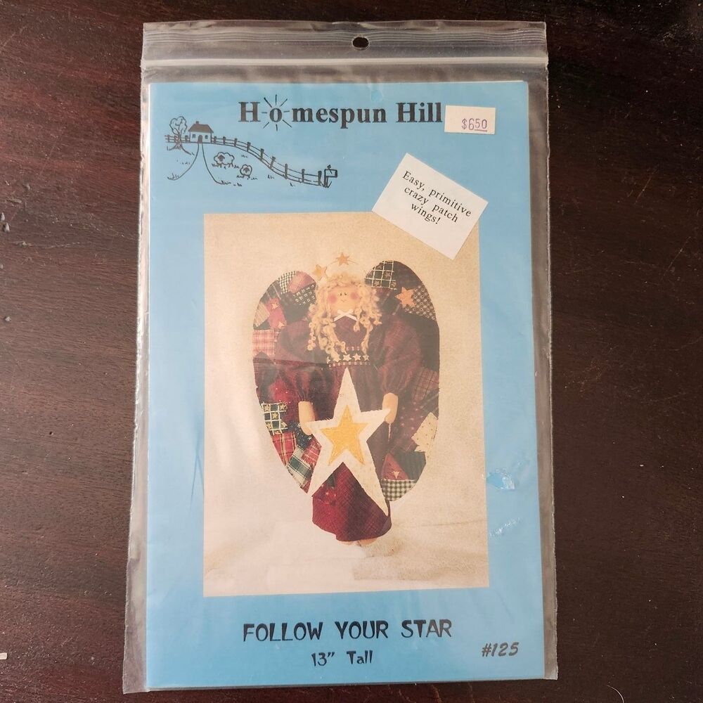 Homespun Hill FOLLOW YOUR STAR Quilt Pattern #125 13" Tall Primitive